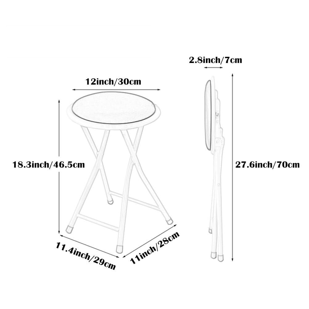 Folding 18in Round Padded Bar Stool T953