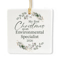 Ceramic 3-inch Square-Shaped Botanical Wreath Ornament W90698