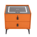 Wooden Nightstand with Fingerprint Lock Drawer and 2 Drawers Q455233