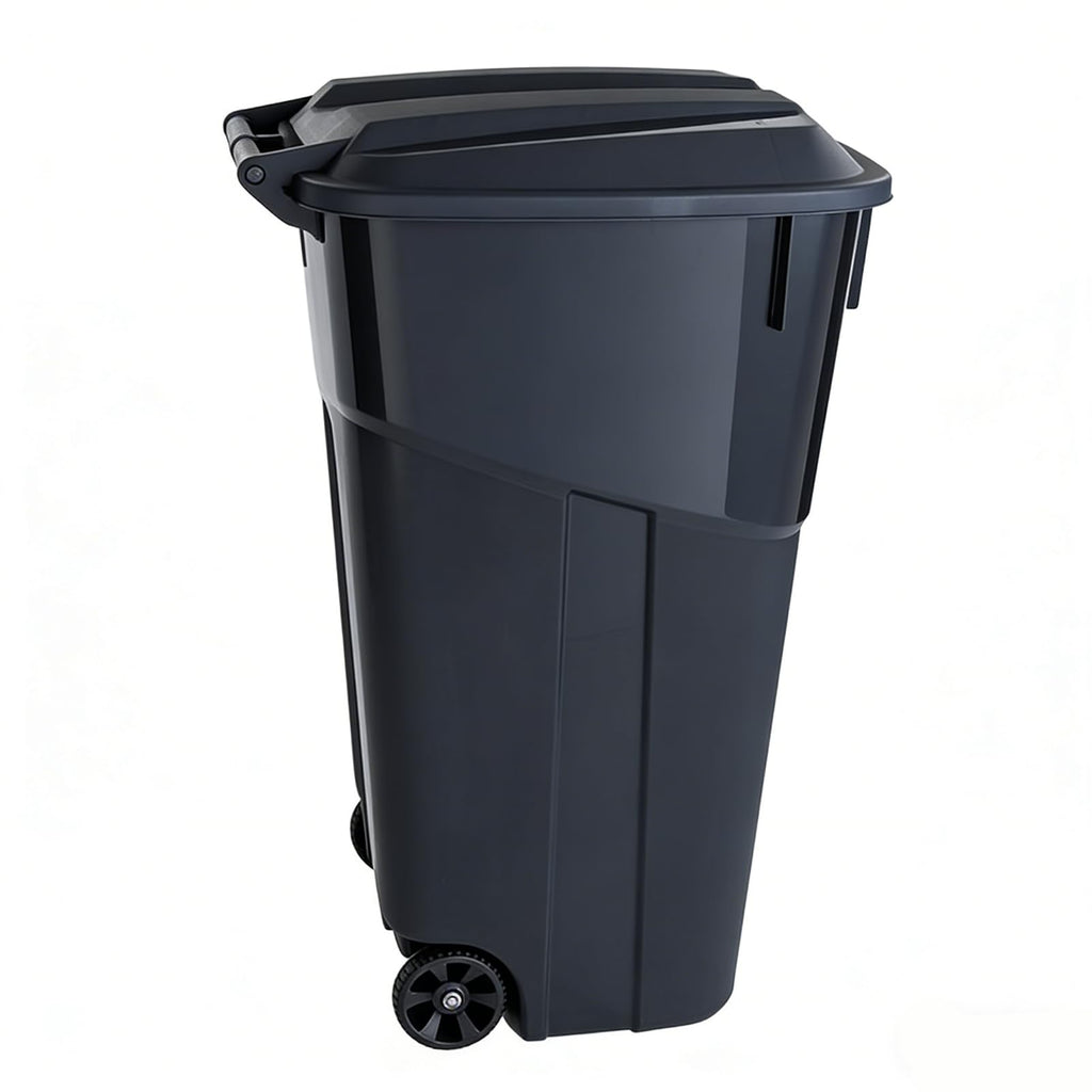 32 Gallon Wheeled Plastic Trash Can with Lid U289939