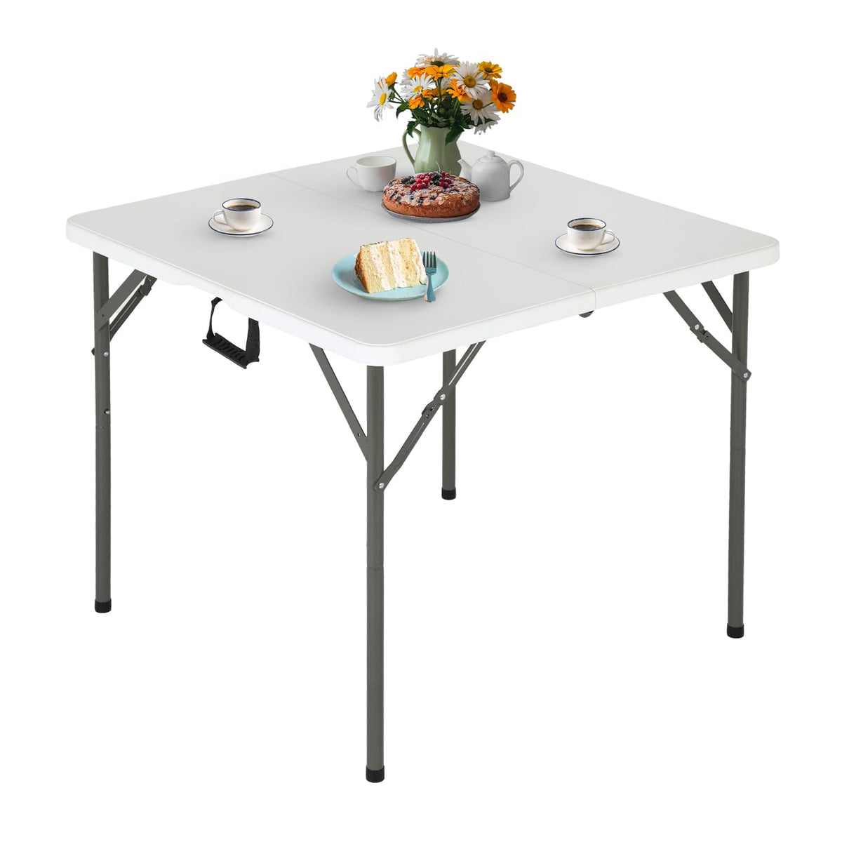 34" White Portable Plastic Folding Table I181