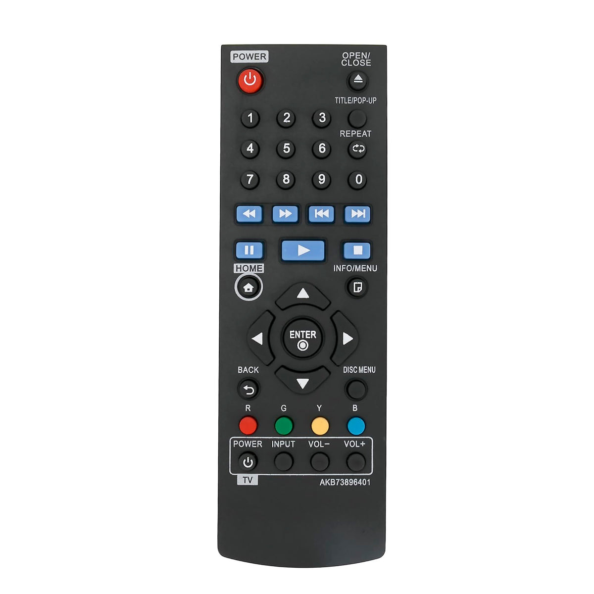 Replace Remote Control Compatible with Blu-ray Disc Player R430414