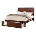 California King Solid Wood Platform Bed with Storage Drawer W3802