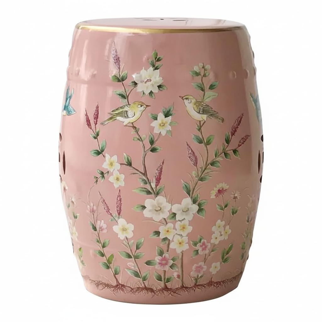 Hand-Painted Ceramic Garden Stool H1131