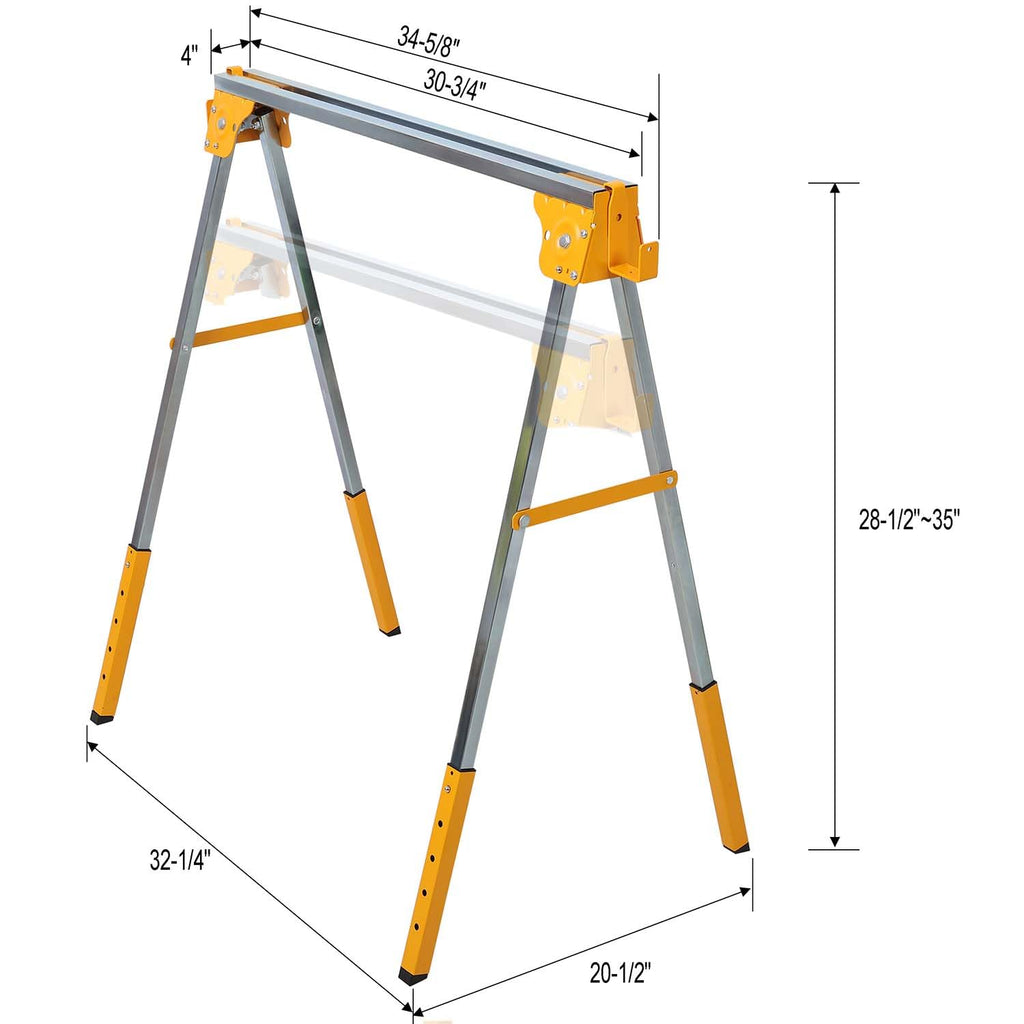 Adjustable Folding Steel Sawhorse 2 Pack R897426