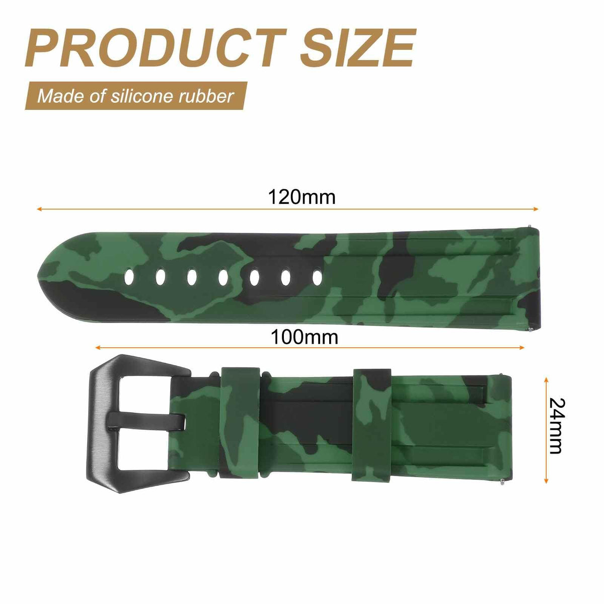 Silicone Quick Release Watch Band with Stainless Steel Clasp T86762