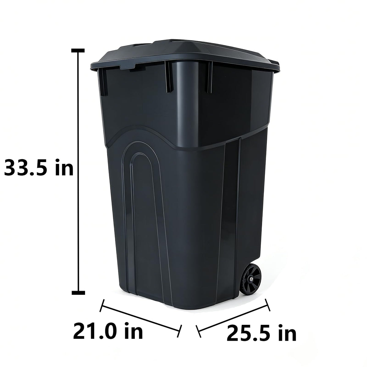 32 Gallon Wheeled Plastic Trash Can with Lid U289939