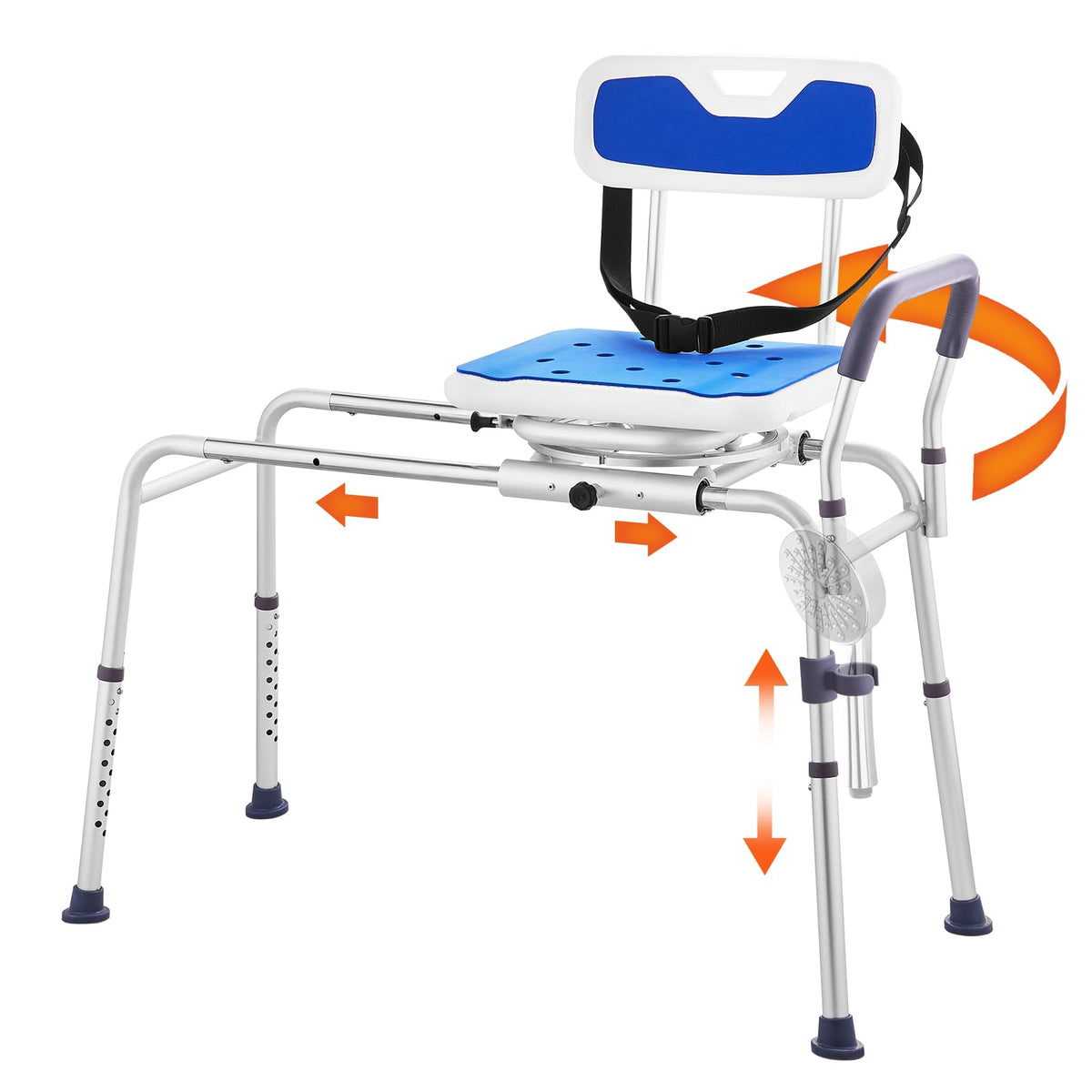 Sliding Tub Transfer Bench with 360 Degree Swivel Seat W1257