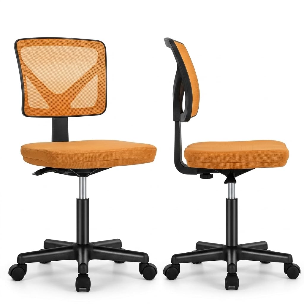 Armless Ergonomic Mesh Office Chair with Adjustable Height R16906