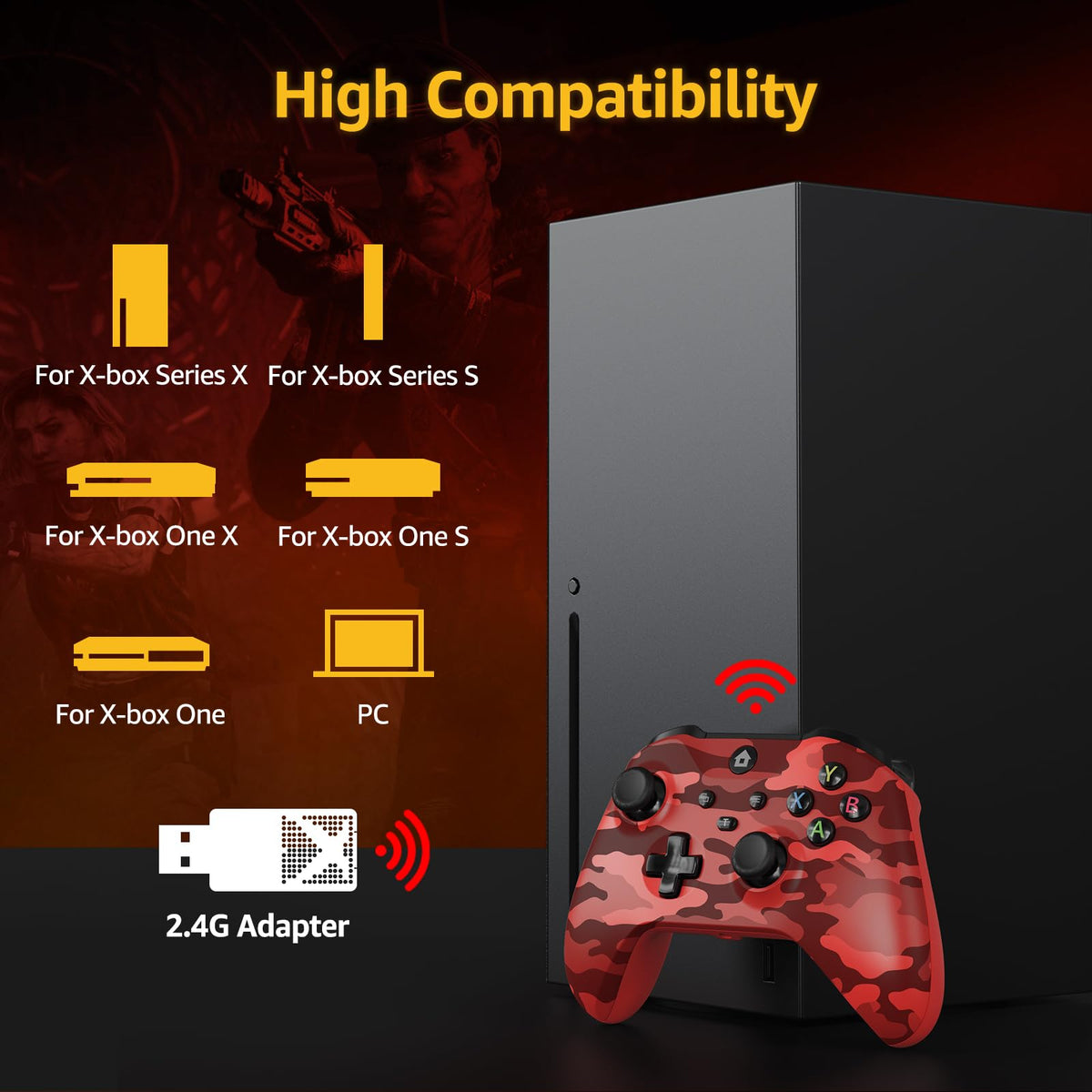 Wireless Controller for X-BOX One/PC Camo Red L16695