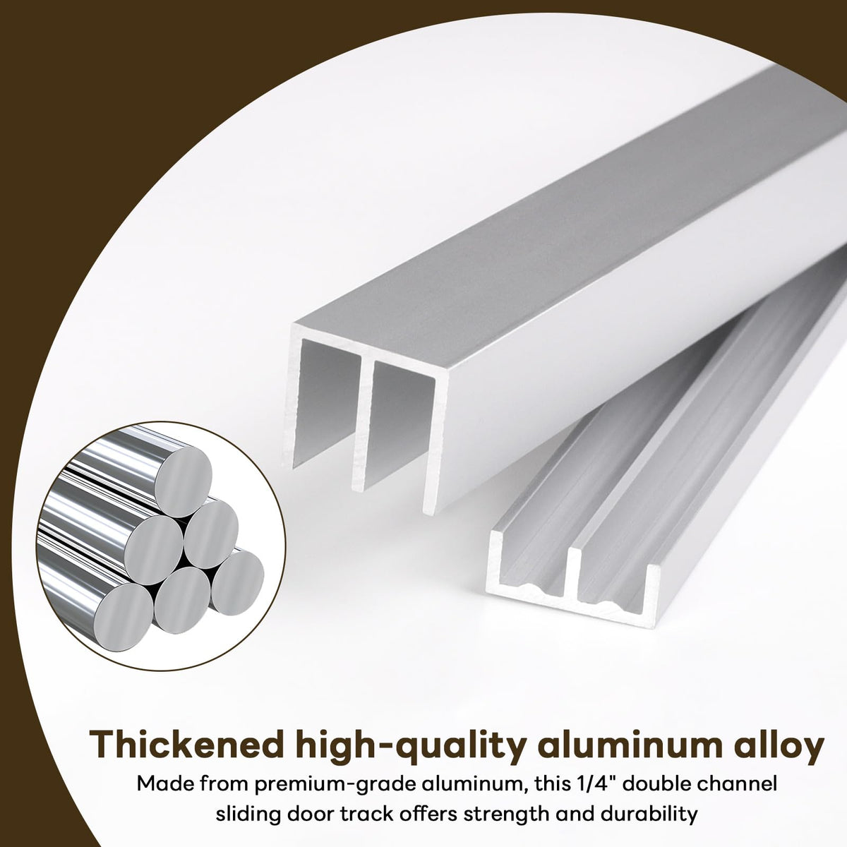 Aluminum Sliding Door Track Set 36 x 0.79 inches G6716