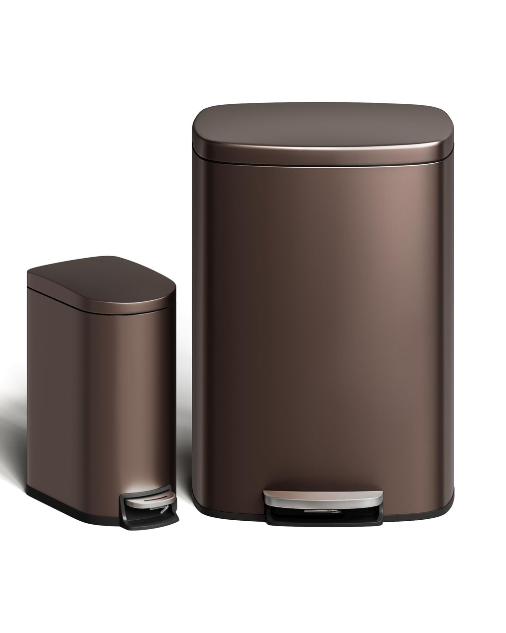 13 Gal 3 Gal Stainless Steel Step Trash Can Combo Set T48737