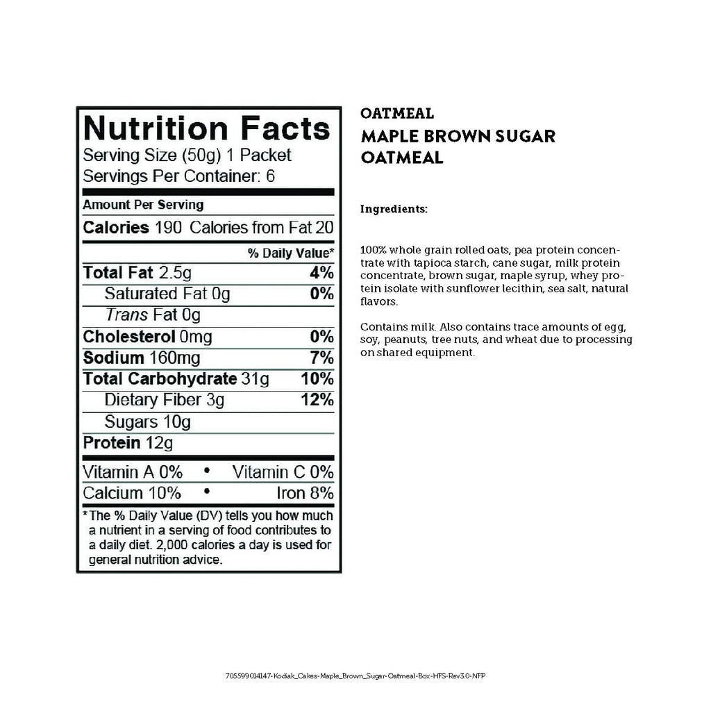 Instant Protein Oatmeal Packets, Maple & Brown Sugar, 6 Packets B62397