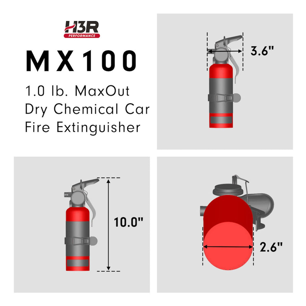 Compact Refillable Purple K Dry Chemical Fire Extinguisher 1.0 lb H594666