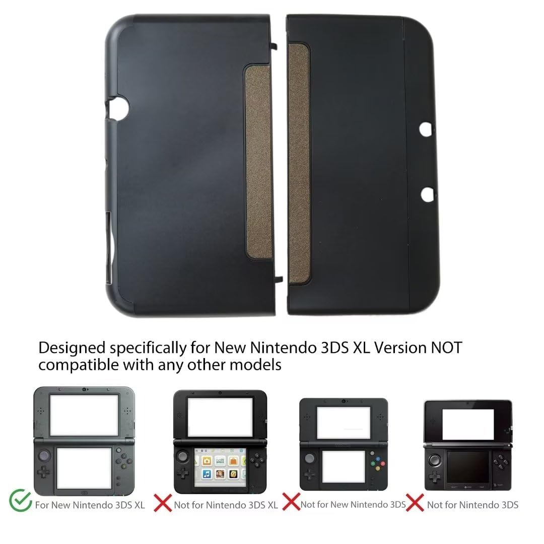 Black Aluminum Plastic Protector Case for Nintendo New 3DS XL LL T31917