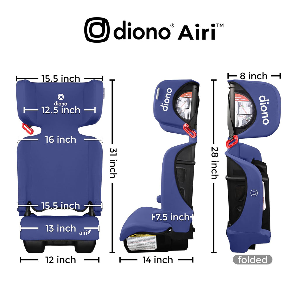Foldable High Back Booster Seat, 40–100 lbs, Blue W333181