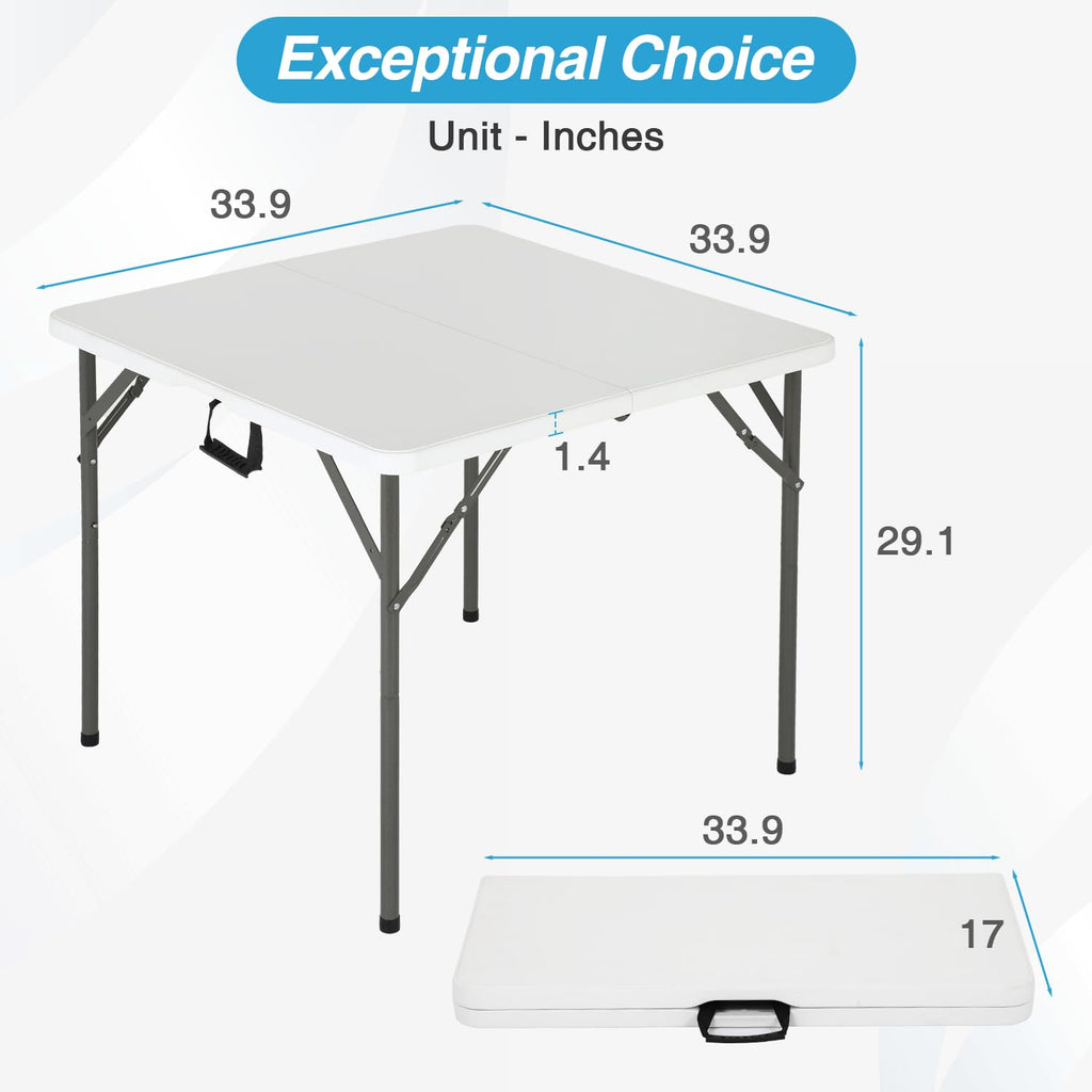 34" White Portable Plastic Folding Table I181