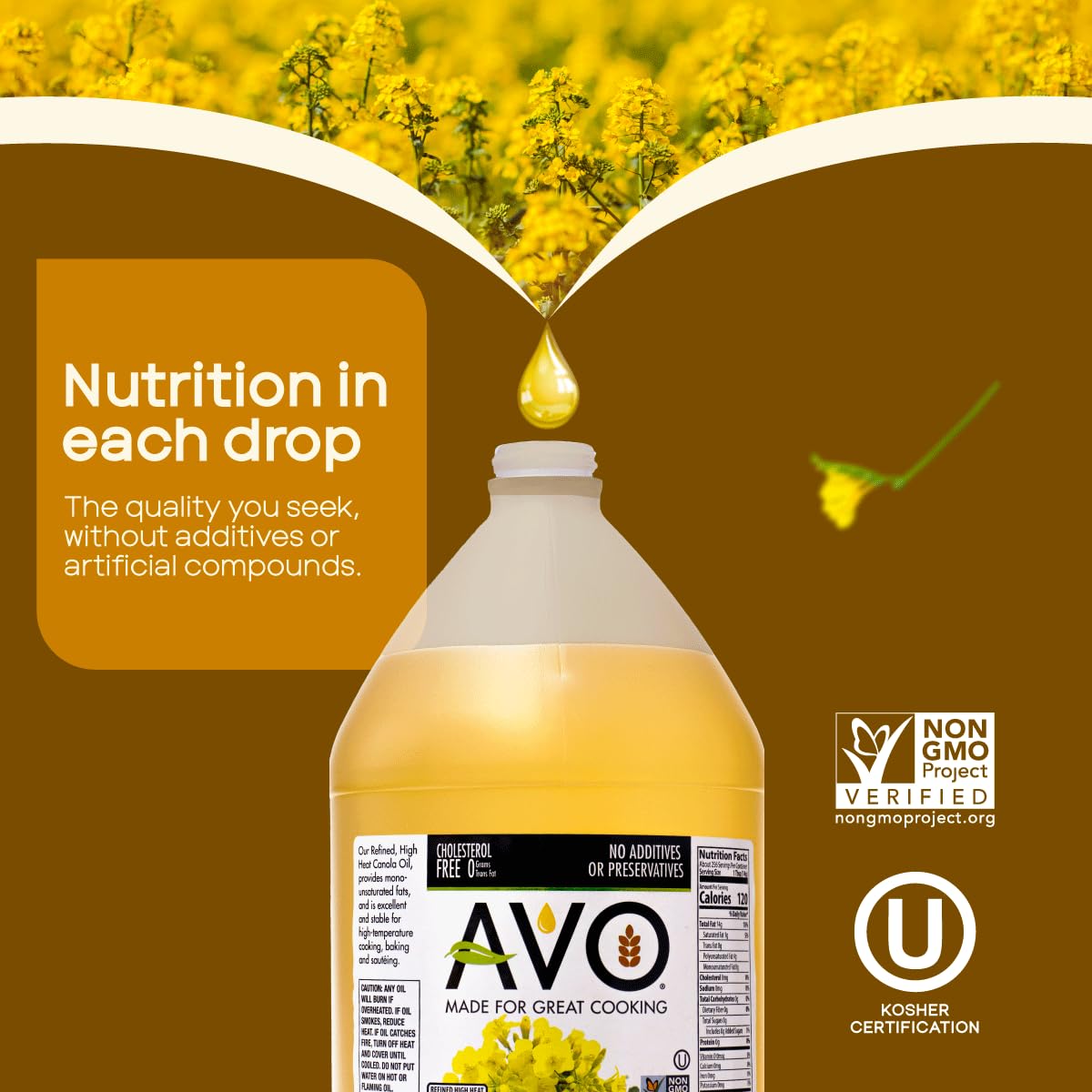 Expeller Pressed Canola Oil, 1 Gallon, Non-GMO H25074