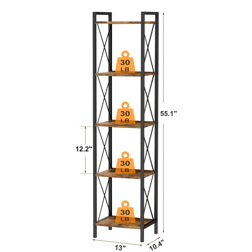 5 Tier Metal Bookshelf J987