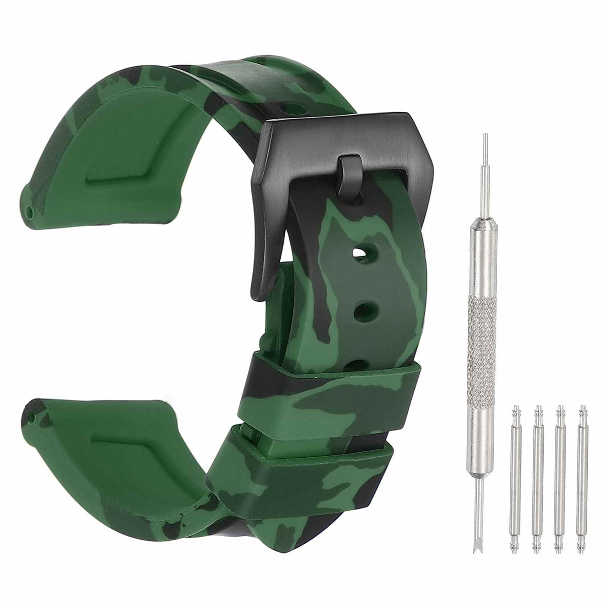 Silicone Quick Release Watch Band with Stainless Steel Clasp T86762