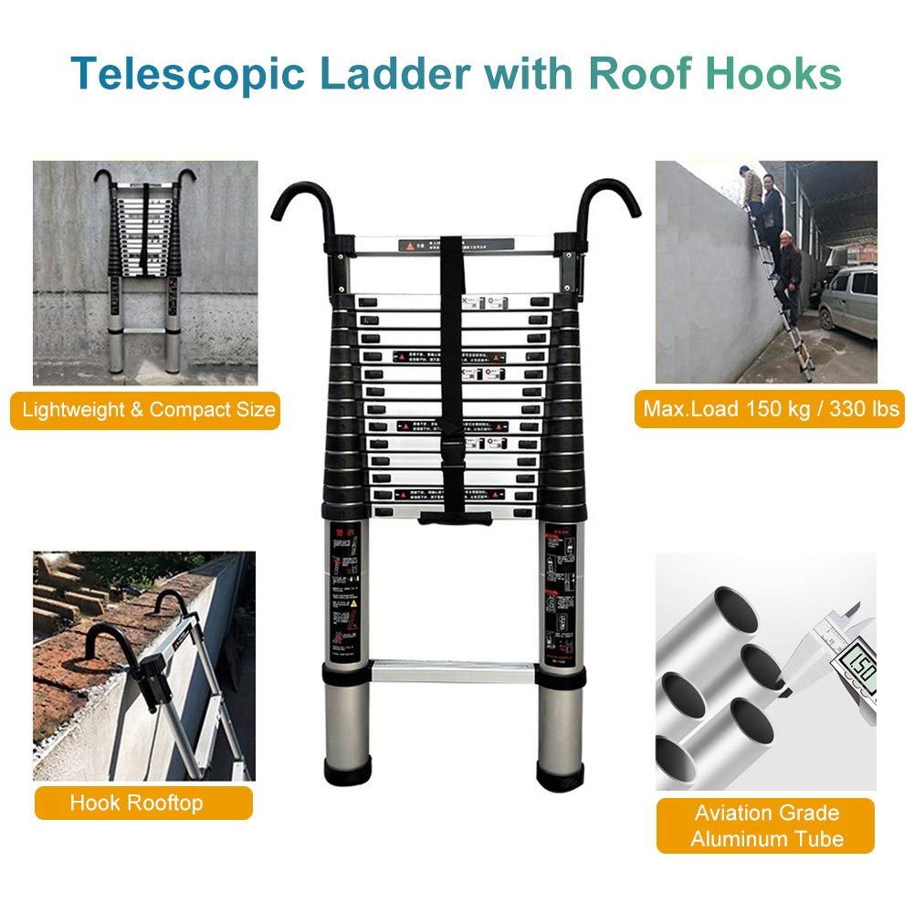 Aluminum Extension Folding Ladder, 330 Pound Capacity I115933