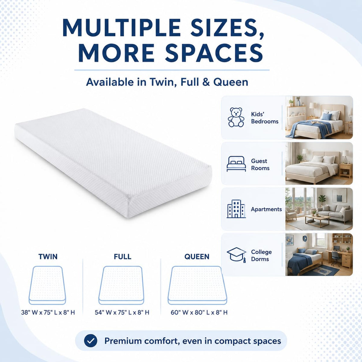 8 Inch Twin Memory Foam Mattress I844200
