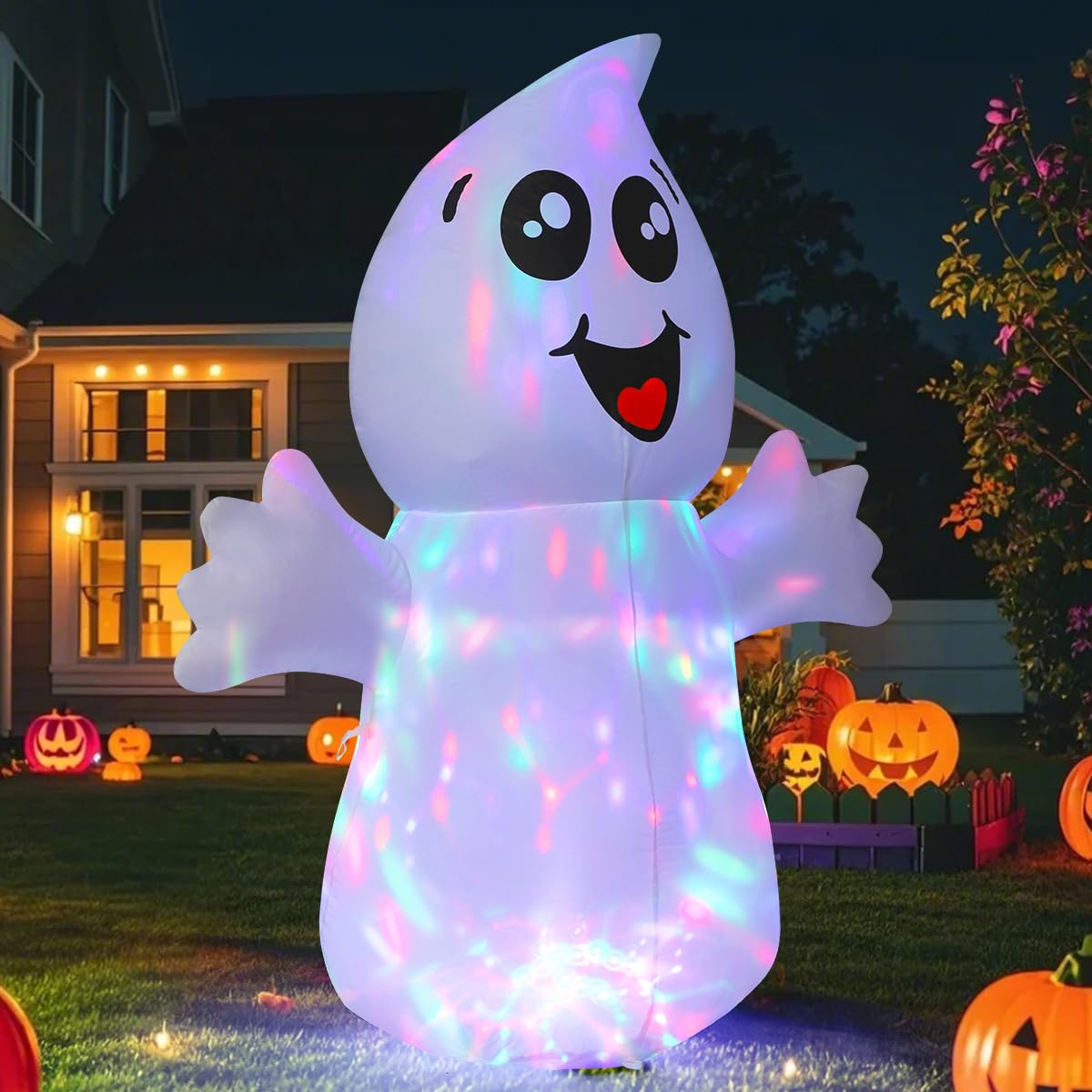 5 FT Inflatable Ghost Outdoor Decoration with Built-in LEDs L495