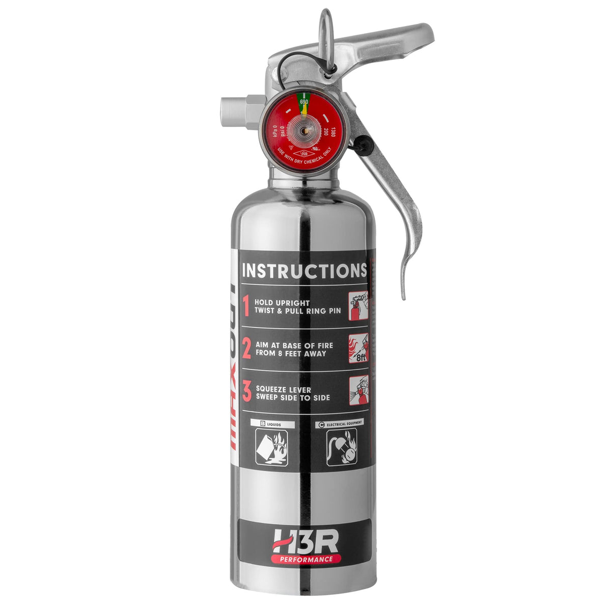 Compact Refillable Purple K Dry Chemical Fire Extinguisher 1.0 lb H594666