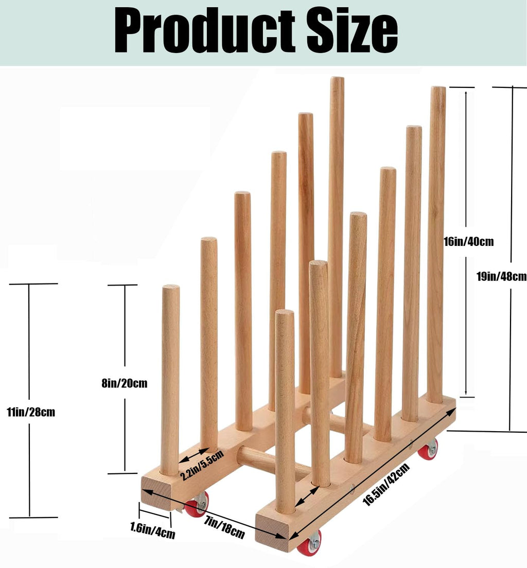 Artwork Storage Rack with Brake Caster Wheels 12in P751629