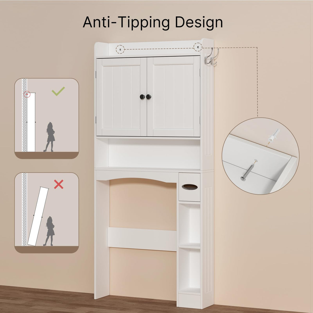 White Over The Toilet Storage Cabinet A614992