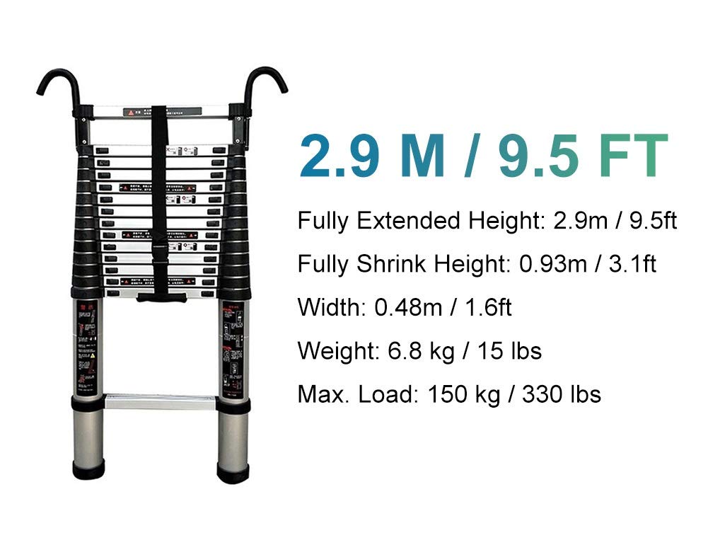 Aluminum Extension Folding Ladder, 330 Pound Capacity I115933