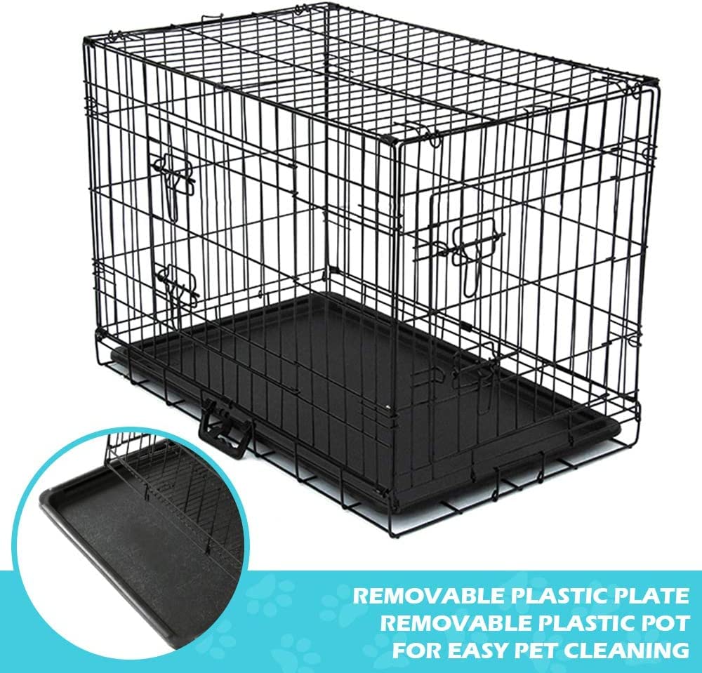 48" Foldable Metal Dog Cage with Removable Tray J8871