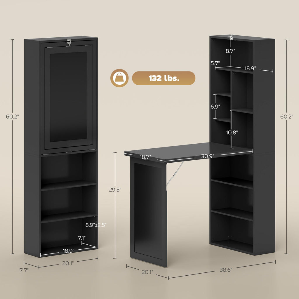Black Foldable Convertible Computer Desk N396200
