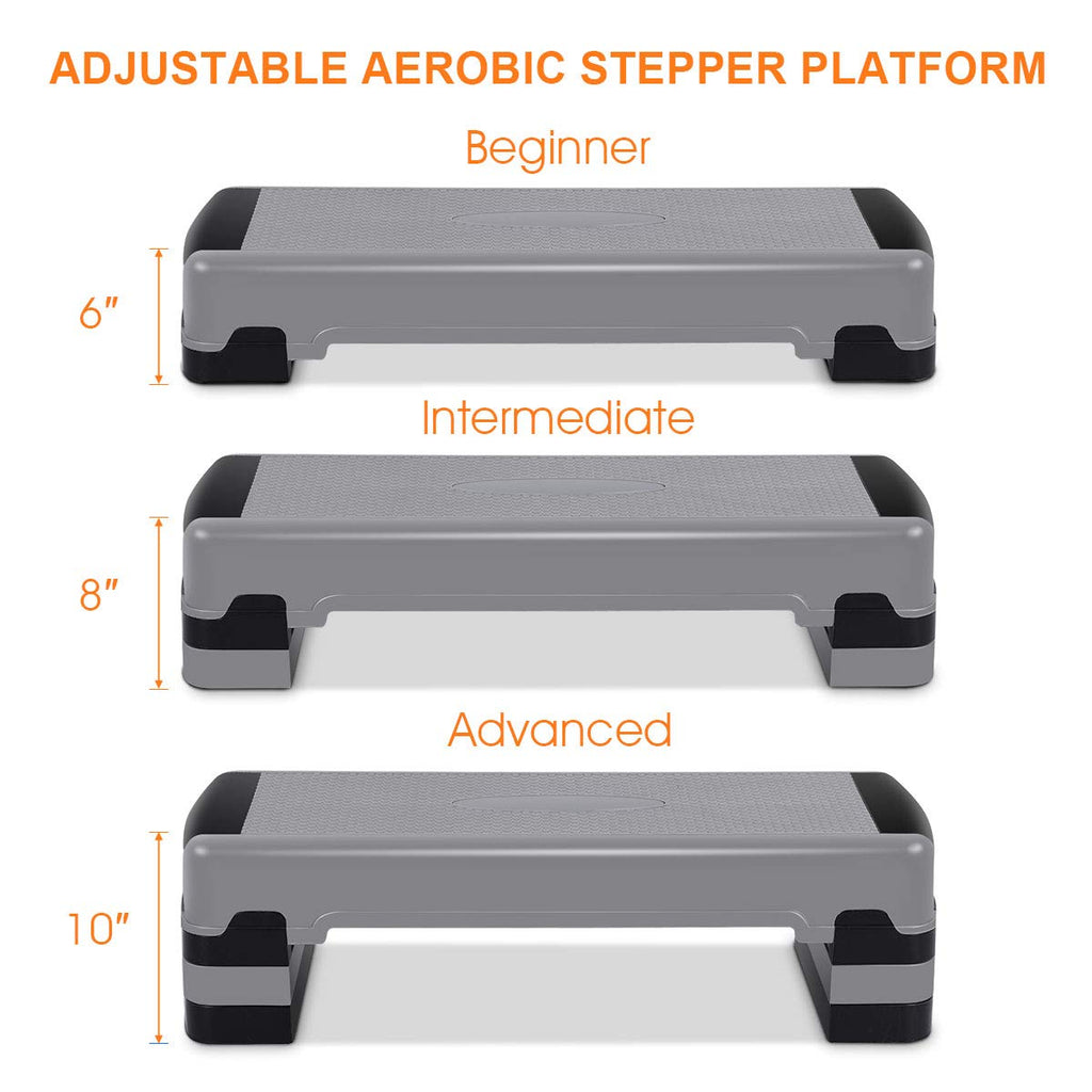 35" Height-Adjustable Non-Slip Aerobic Step Platform P47609