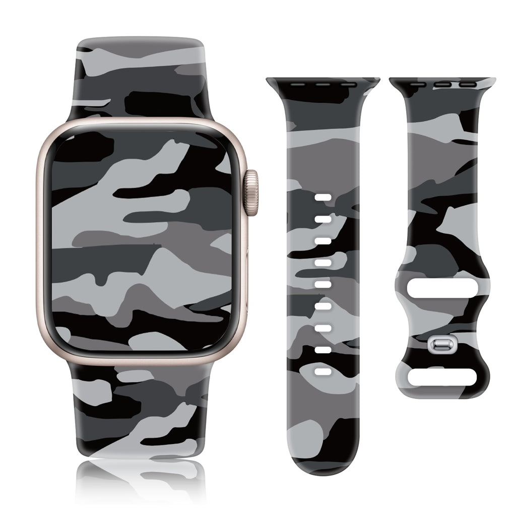 Camo Silicone Band for Apple Watch 38mm 40mm 41mm 42mm I443
