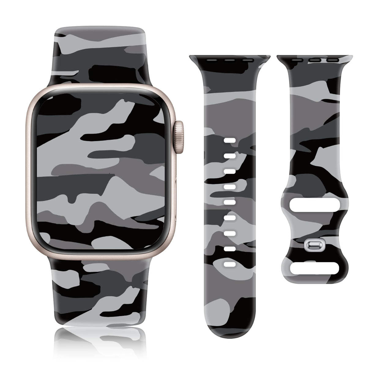 Camo Silicone Band for Apple Watch 38mm 40mm 41mm 42mm I443