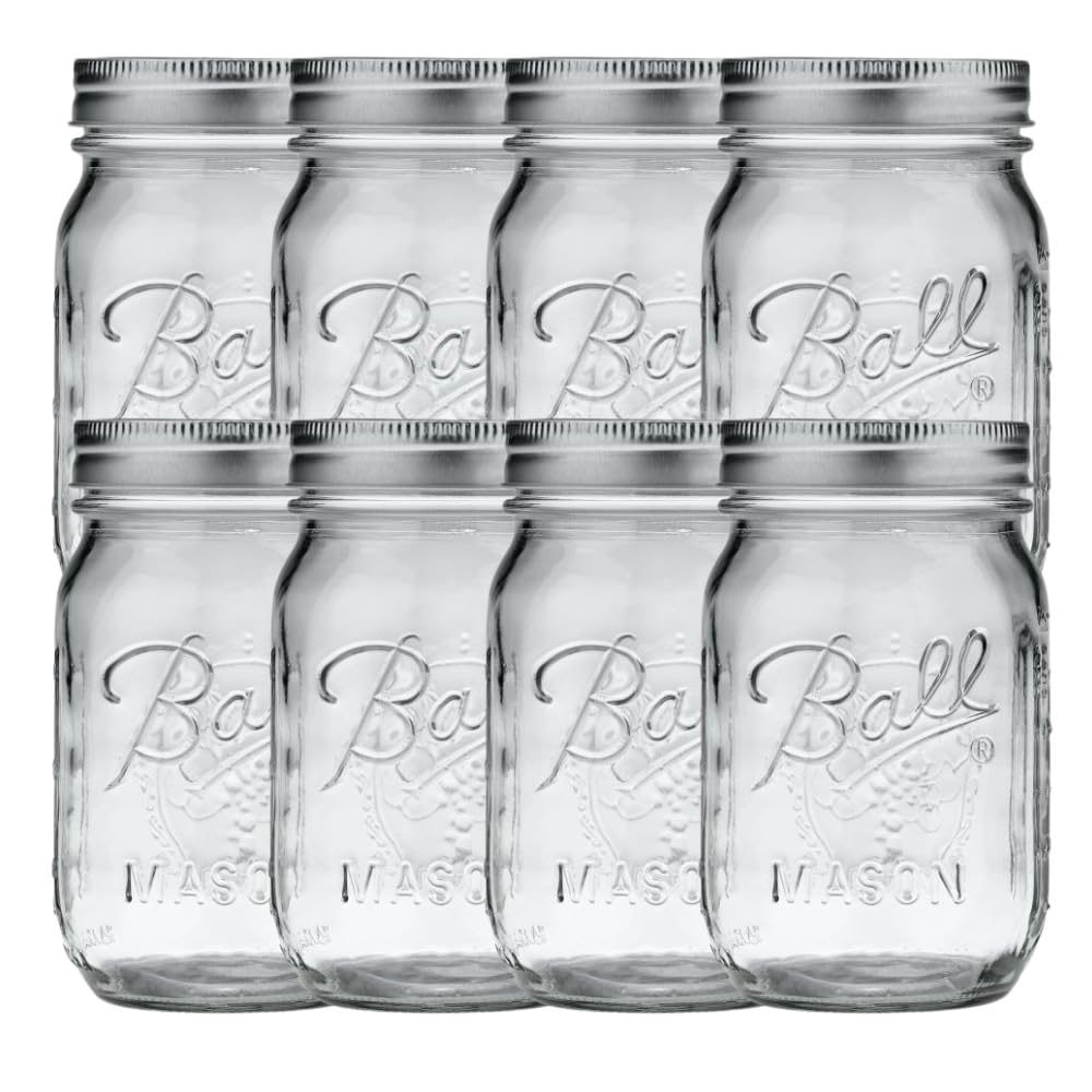 Regular Mouth Pint 16 oz. Mason Jars with Lids and Bands, 8 Count V3693