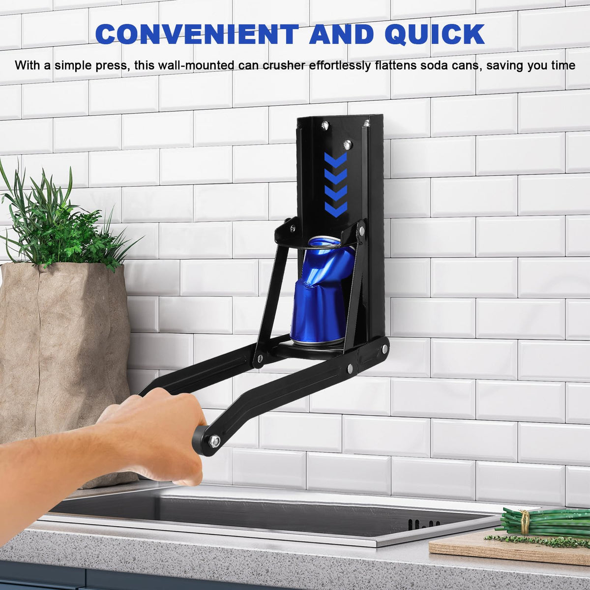 Wall Mounted Can Crusher with Folding Handle K4379