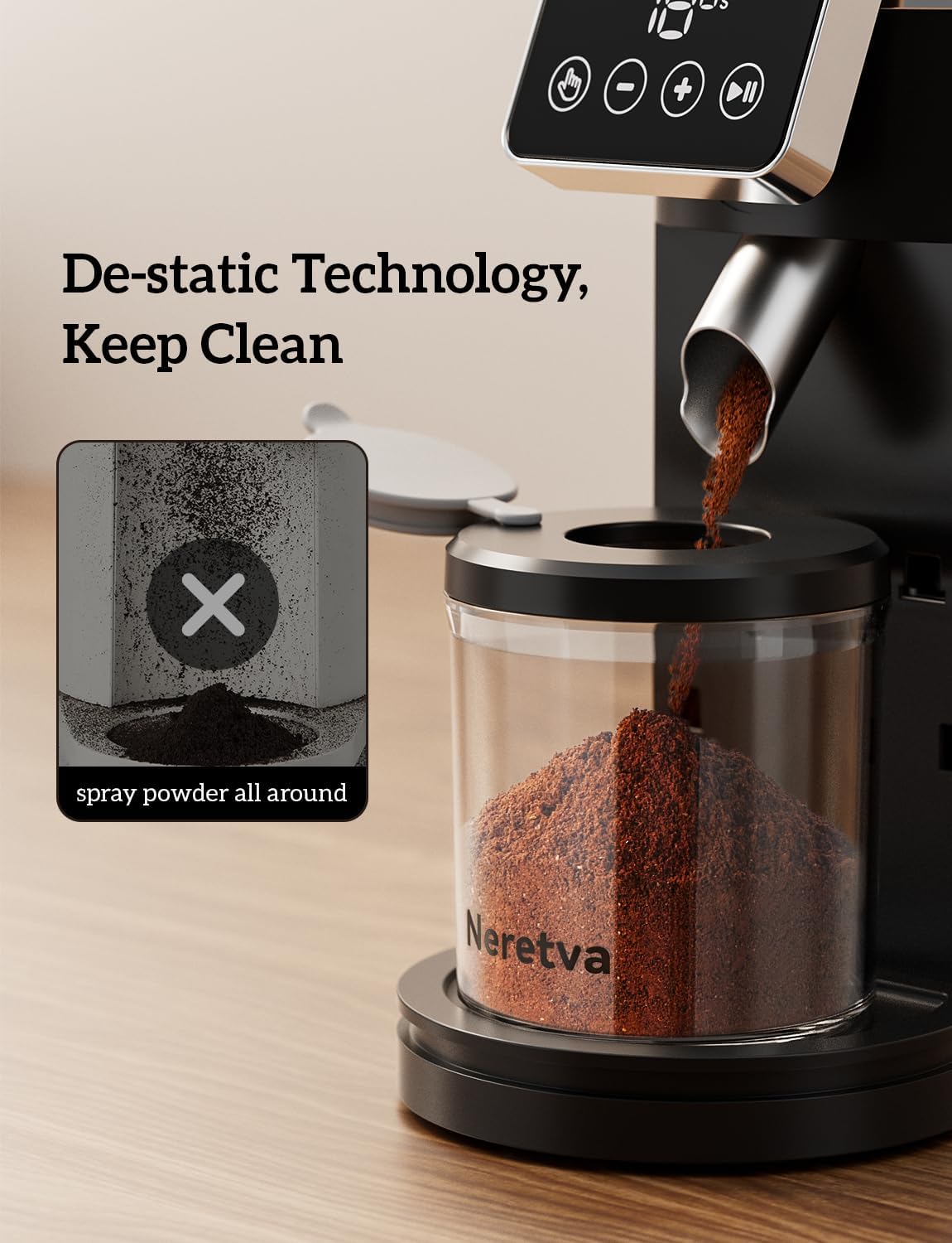 Stainless Steel Espresso Grinder with Portafilter Holder R56577