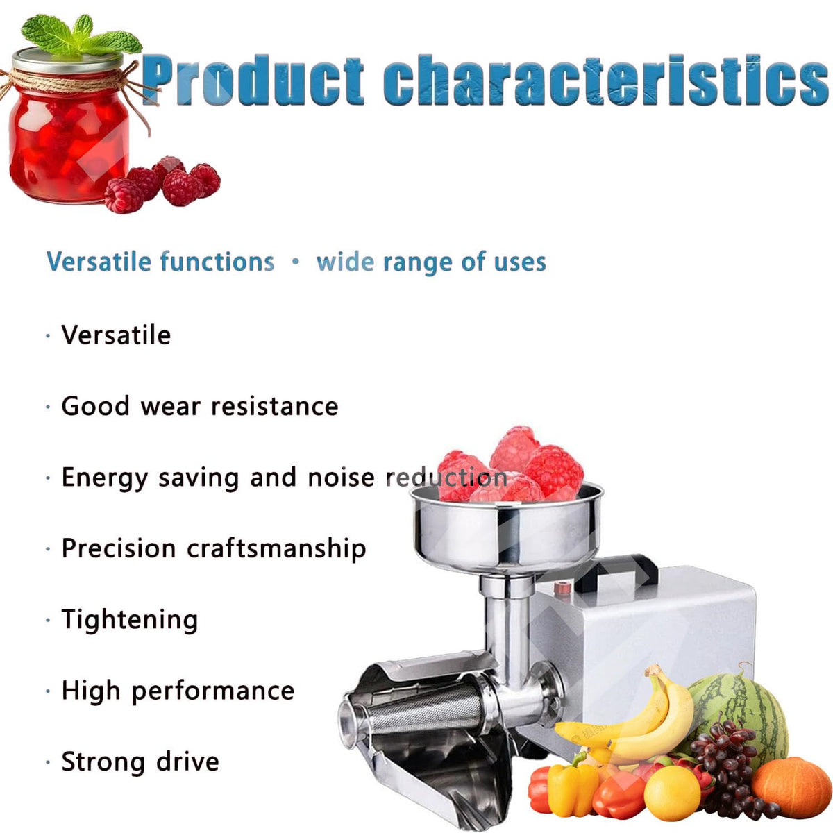 450w Stainless Steel Electric Tomato Strainer U65204