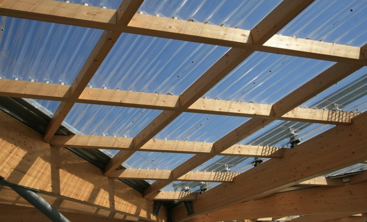 Clear Curved Polycarbonate Roofing Panels 21" W x 72" L Set of 10 V4455