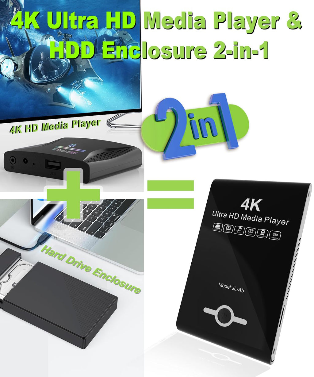 4K Ultra HD Media Player & HDD Enclosure 2-in-1 M533115