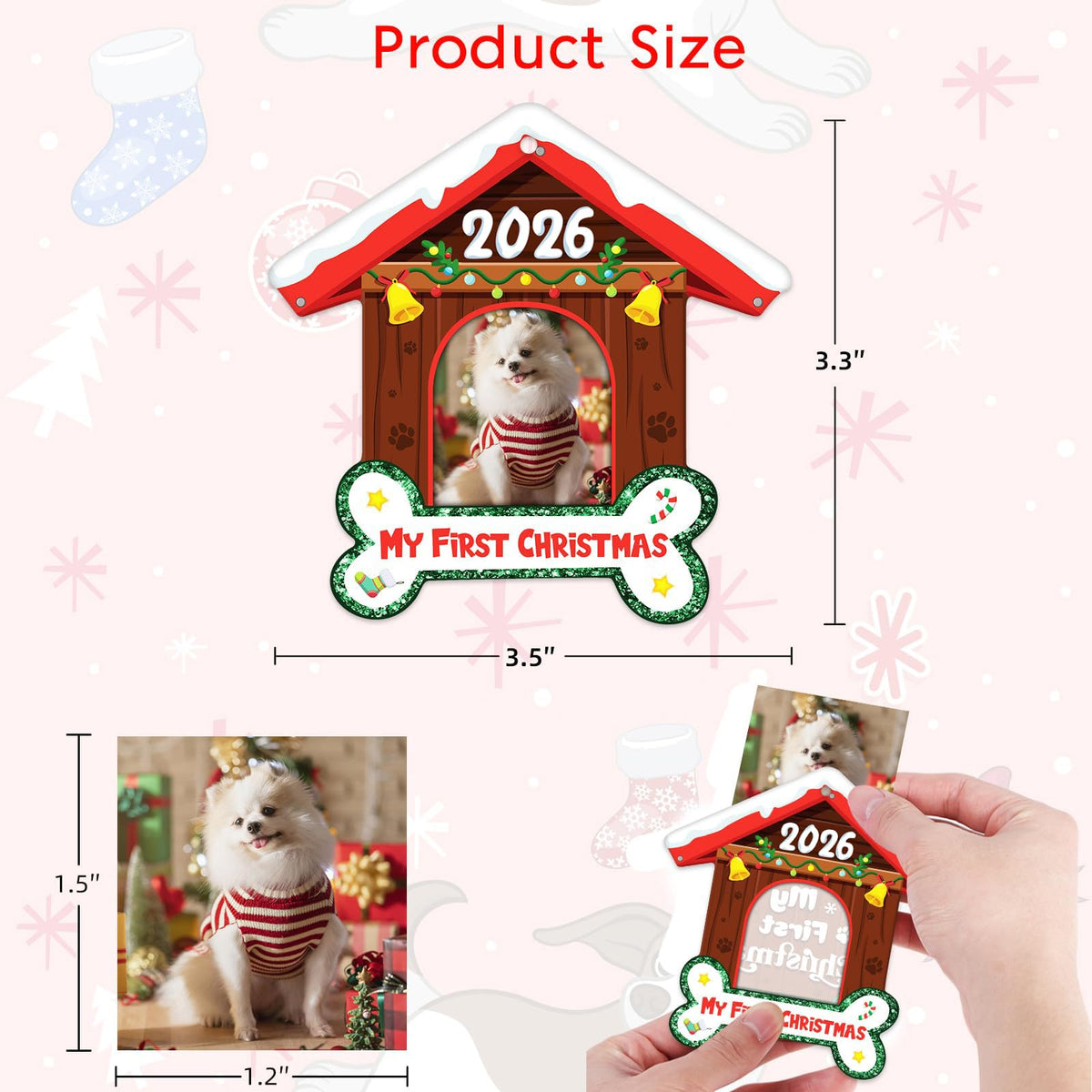 Dog Picture Frame Ornament G306