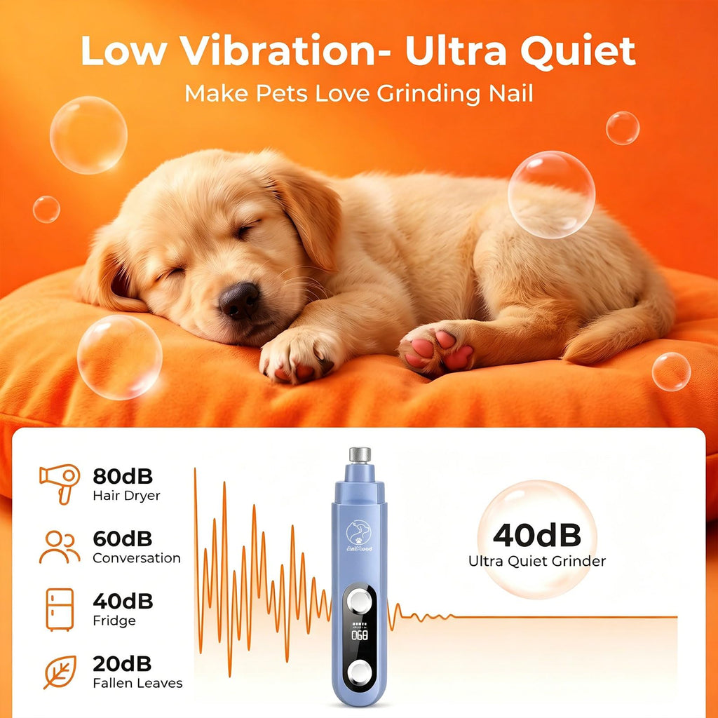 5-Speed Ultra Quiet Dog Nail Grinder with LED Light K566061