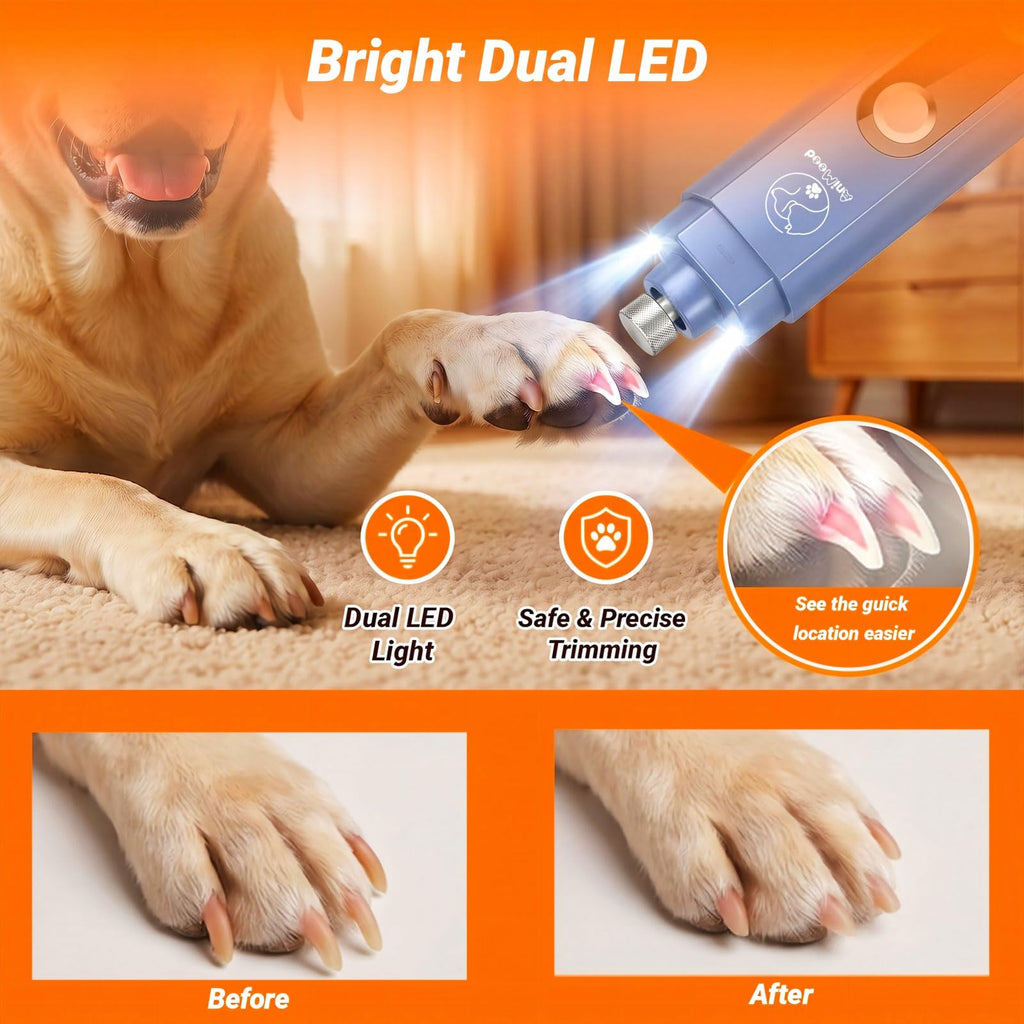 5-Speed Ultra Quiet Dog Nail Grinder with LED Light K566061