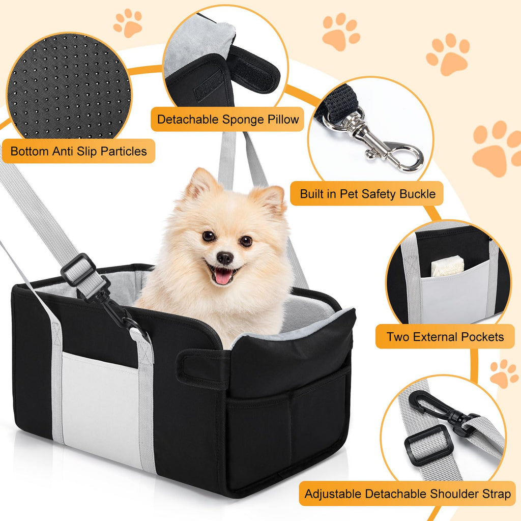 Portable Dog Car Seat for Small Dogs, Black J177651