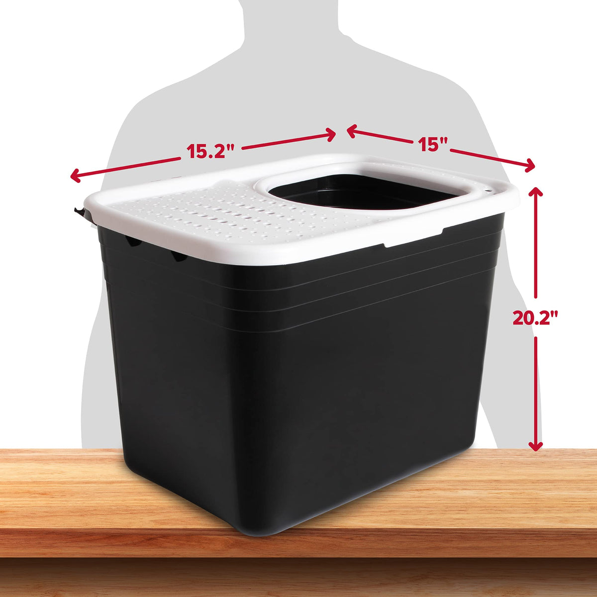 Top Entry Litter Box with Filter D2122