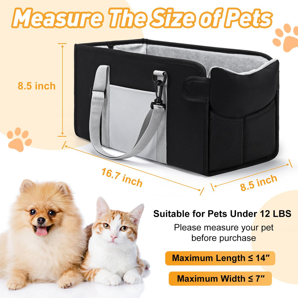 Portable Dog Car Seat for Small Dogs, Black J177651
