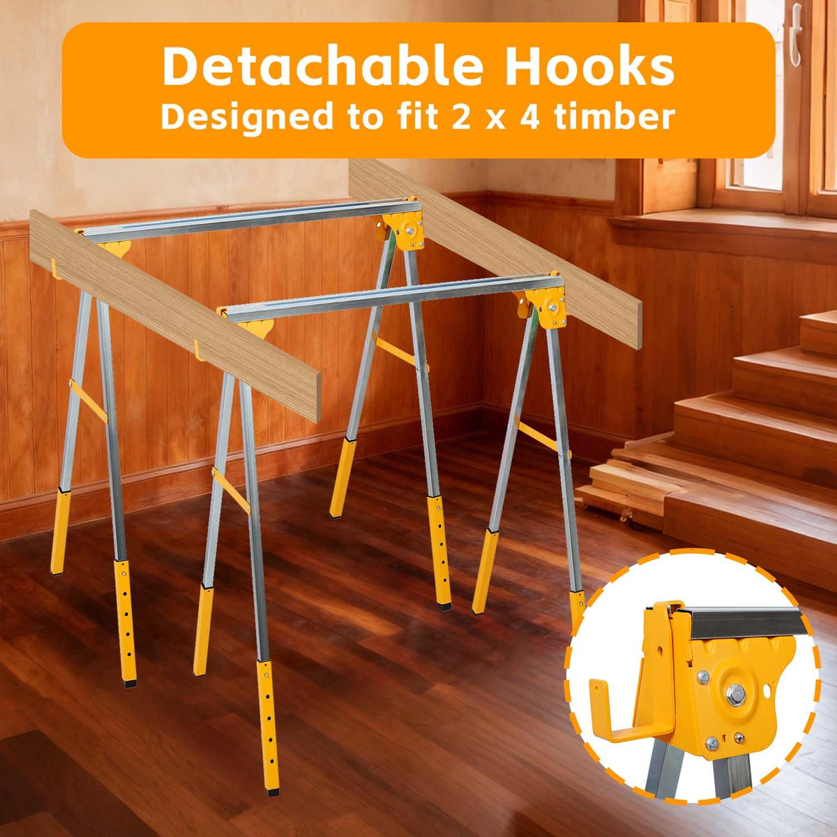 Adjustable Folding Steel Sawhorse 2 Pack R897426