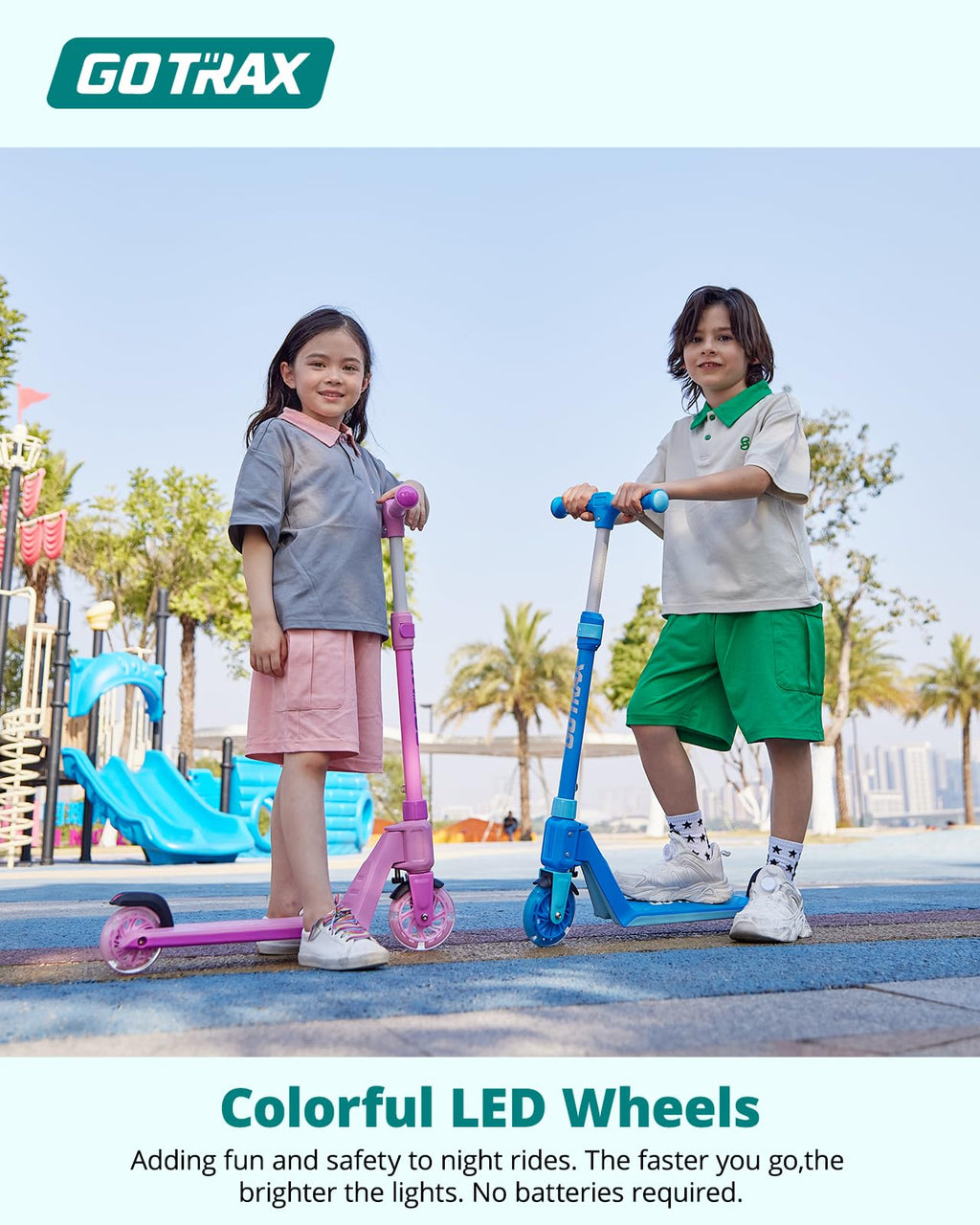 Kids Kick Scooter LED Light 2 Wheels A60843